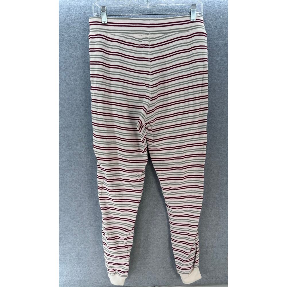 Pact Womens M Striped Red White Green Organic Cotton LS/Pant Jogger Pajama Set - Picture 9 of 15
